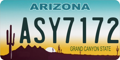 AZ license plate ASY7172