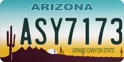 AZ license plate ASY7173
