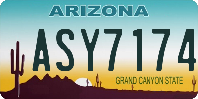 AZ license plate ASY7174