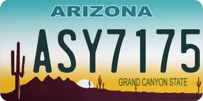 AZ license plate ASY7175