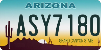 AZ license plate ASY7180