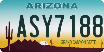 AZ license plate ASY7188