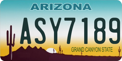 AZ license plate ASY7189