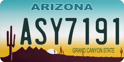 AZ license plate ASY7191