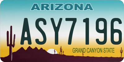 AZ license plate ASY7196