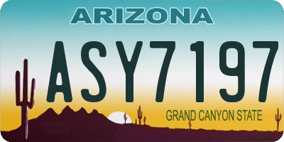 AZ license plate ASY7197