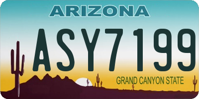 AZ license plate ASY7199