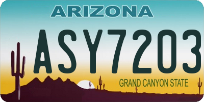 AZ license plate ASY7203