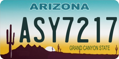 AZ license plate ASY7217