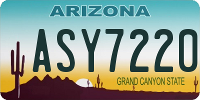 AZ license plate ASY7220
