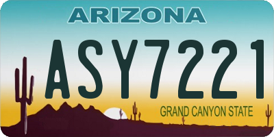 AZ license plate ASY7221