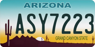 AZ license plate ASY7223