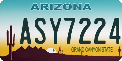 AZ license plate ASY7224