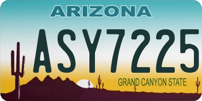 AZ license plate ASY7225