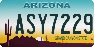 AZ license plate ASY7229