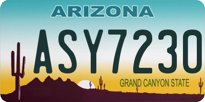 AZ license plate ASY7230