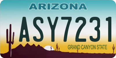 AZ license plate ASY7231