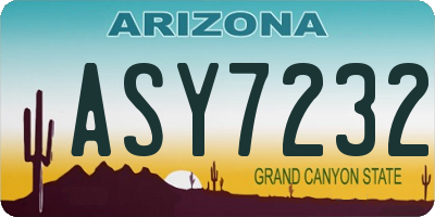 AZ license plate ASY7232