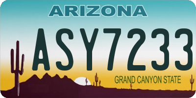 AZ license plate ASY7233