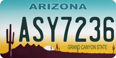AZ license plate ASY7236