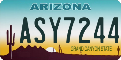 AZ license plate ASY7244