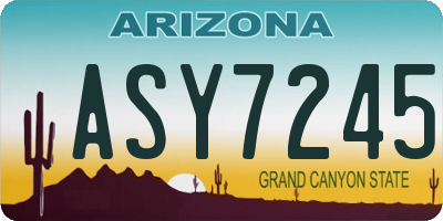 AZ license plate ASY7245