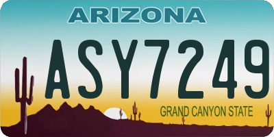 AZ license plate ASY7249