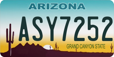 AZ license plate ASY7252