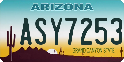 AZ license plate ASY7253