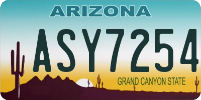 AZ license plate ASY7254
