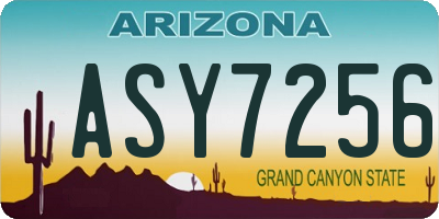 AZ license plate ASY7256
