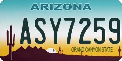 AZ license plate ASY7259