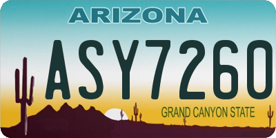AZ license plate ASY7260