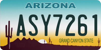 AZ license plate ASY7261