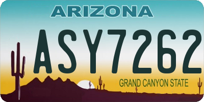 AZ license plate ASY7262