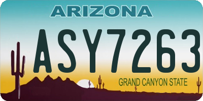AZ license plate ASY7263