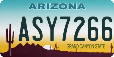 AZ license plate ASY7266