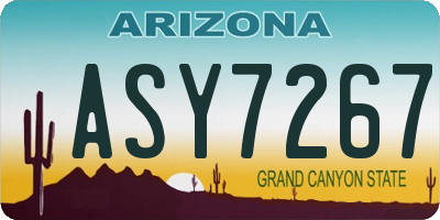 AZ license plate ASY7267