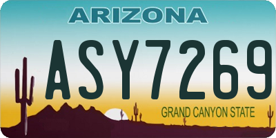 AZ license plate ASY7269