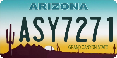 AZ license plate ASY7271