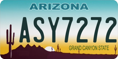 AZ license plate ASY7272