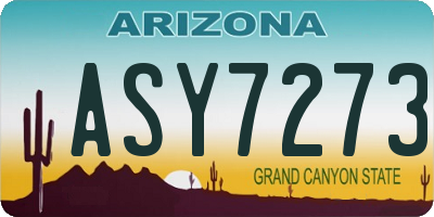 AZ license plate ASY7273
