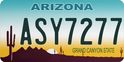 AZ license plate ASY7277