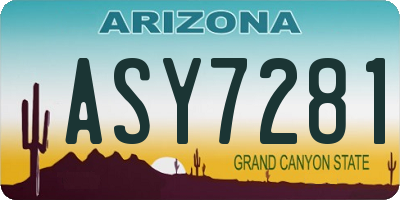 AZ license plate ASY7281