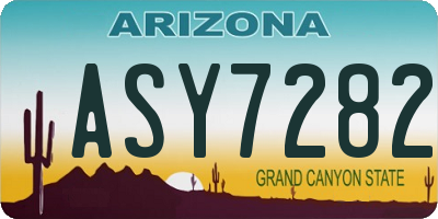 AZ license plate ASY7282