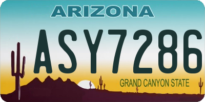 AZ license plate ASY7286