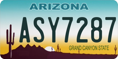 AZ license plate ASY7287