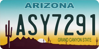 AZ license plate ASY7291