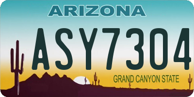 AZ license plate ASY7304