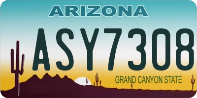 AZ license plate ASY7308